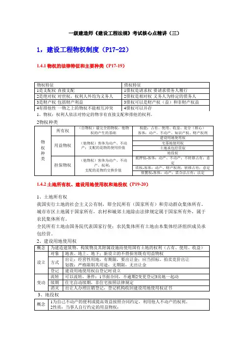 一级建造师《建设工程法规》考试核心点精讲(三)