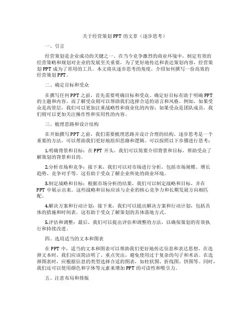 关于经营策划ppt