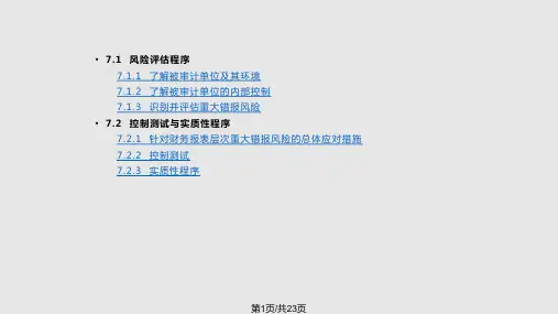 审计基础与实务风险评估与风险应对PPT课件