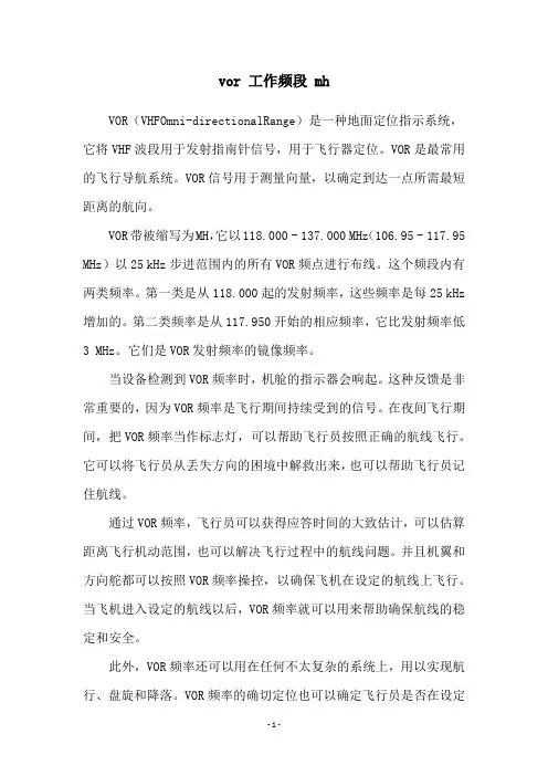 vor 工作频段 mh