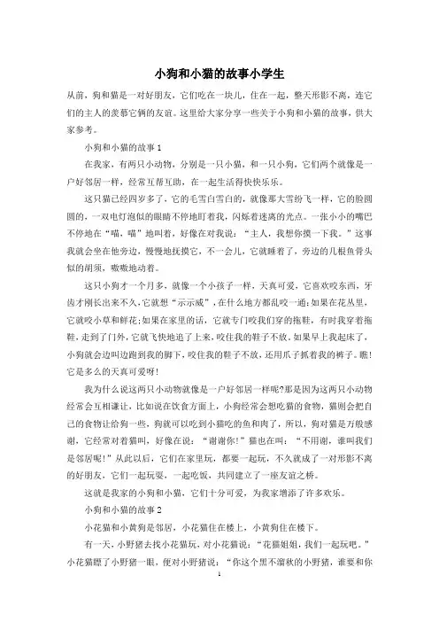 小狗和小猫的故事小学生