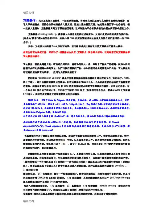 克隆载体与表达载体教程文件