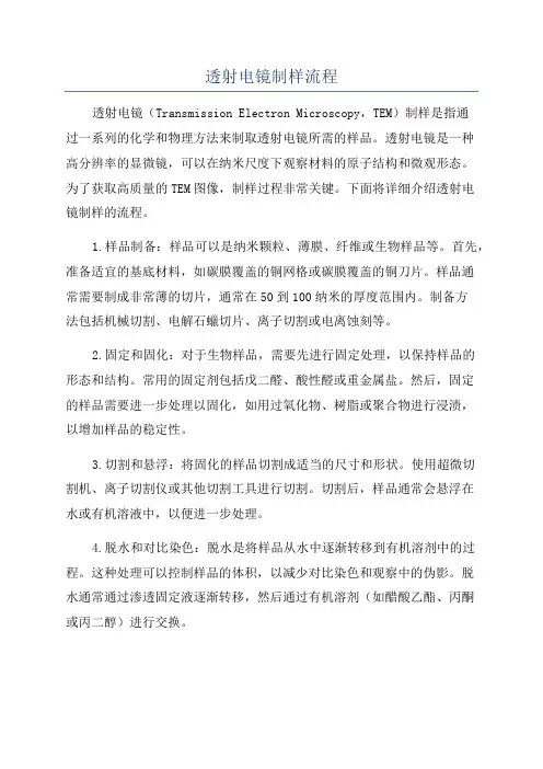 透射电镜制样流程