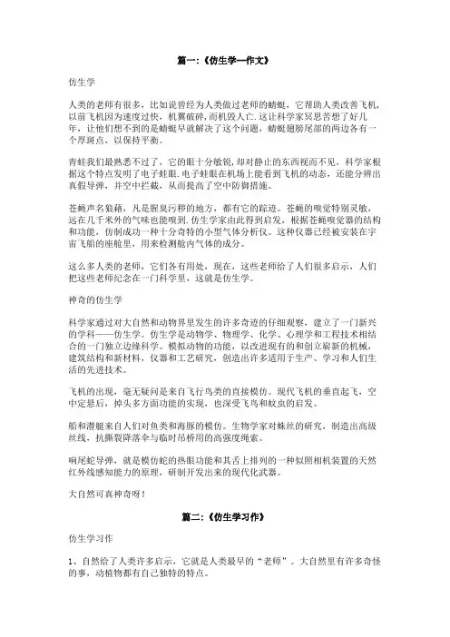 仿生学作文400字