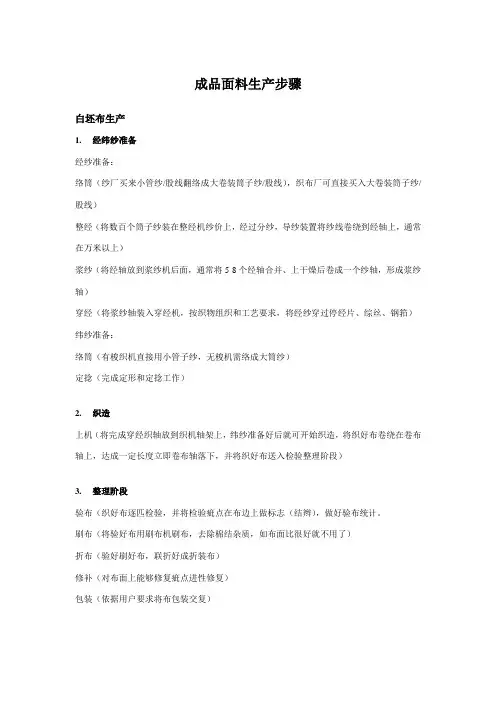 成品面料的生产流程
