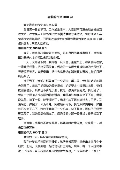 暑假的作文300字