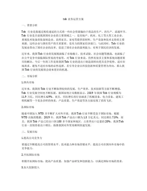 tob业务运营方案