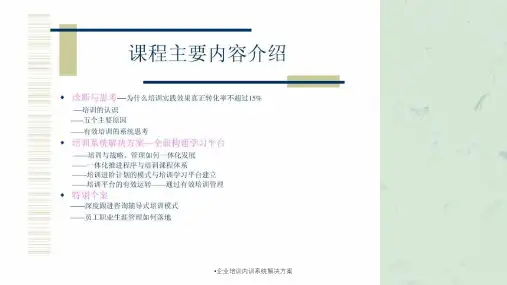 企业培训内训系统解决方案