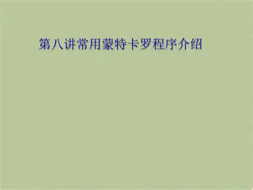 第八讲常用蒙特卡罗程序介绍(共156张PPT)