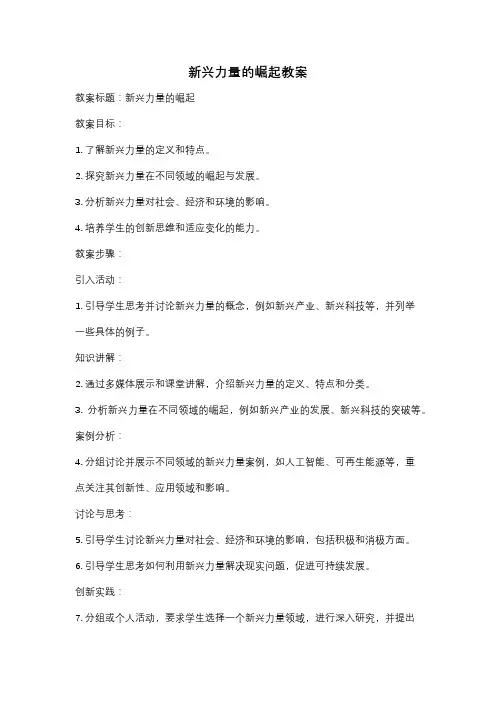 新兴力量的崛起教案