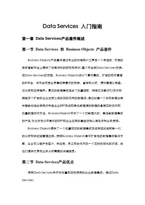 DATA SERVICES-功能说明