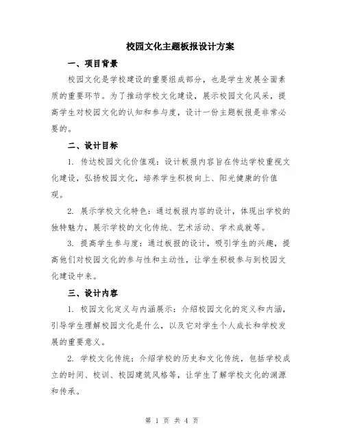校园文化主题板报设计方案