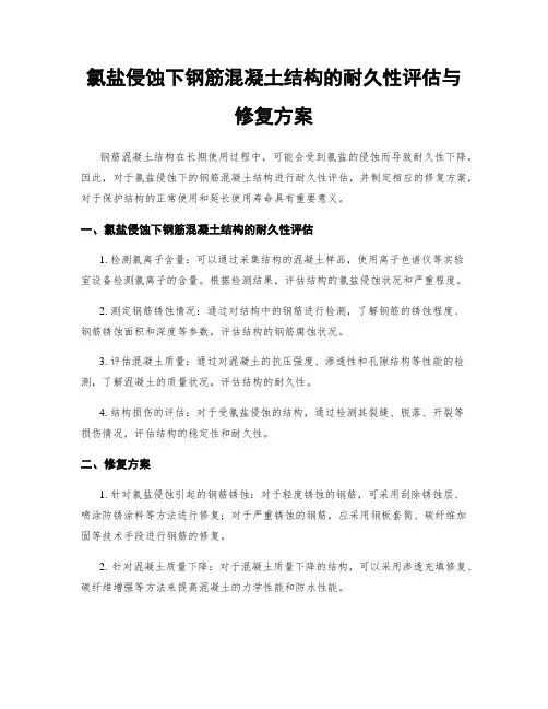氯盐侵蚀下钢筋混凝土结构的耐久性评估与修复方案