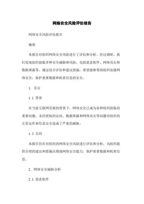 网络安全风险评估报告