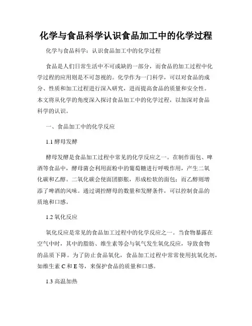 化学与食品科学认识食品加工中的化学过程