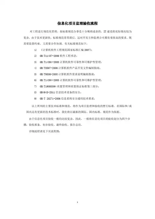 信息化项目监理验收流程