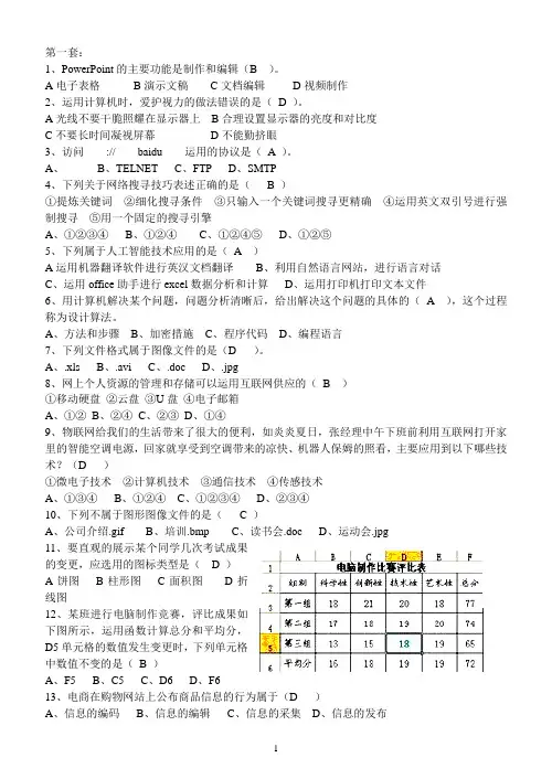 山东省高中信息技术学业水平考试2024年新增题目汇总