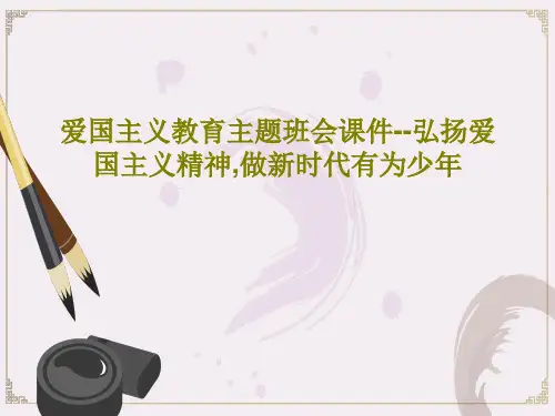 爱国主义教育主题班会课件--弘扬爱国主义精神,做新时代有为少年PPT文档共42页