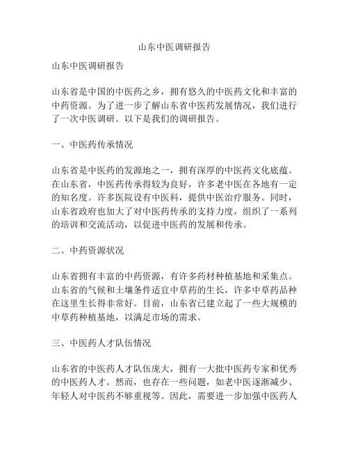 山东中医调研报告