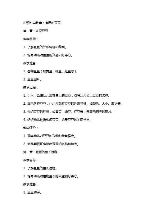 中班科学教案：有用的豆豆