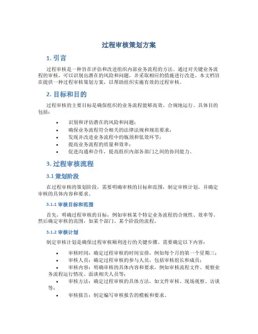 过程审核策划方案