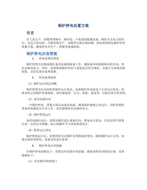 锅炉停电处置方案