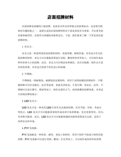 店面招牌材料