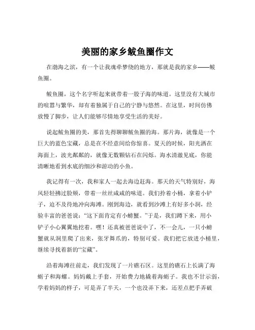 美丽的家乡鲅鱼圈作文