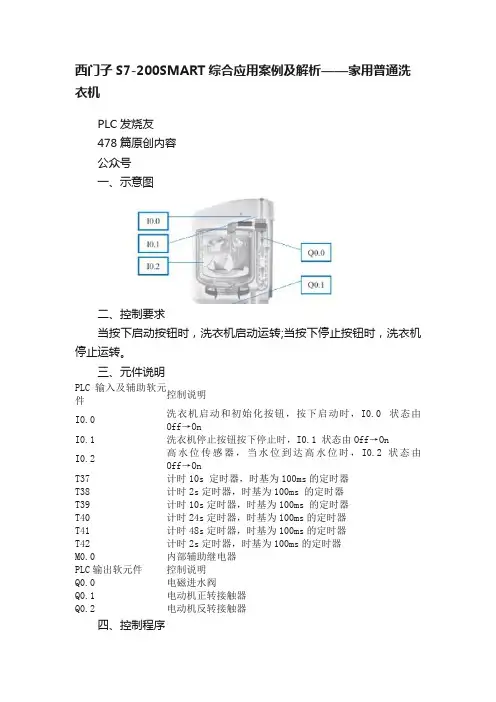 西门子S7-200SMART综合应用案例及解析——家用普通洗衣机