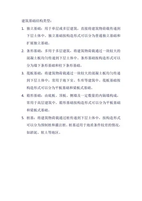 建筑基础结构类型