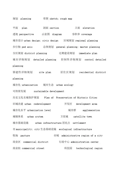 风景园林专业英语词汇总结
