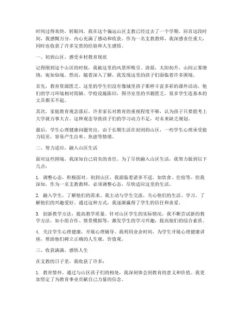 支教教师日记感言