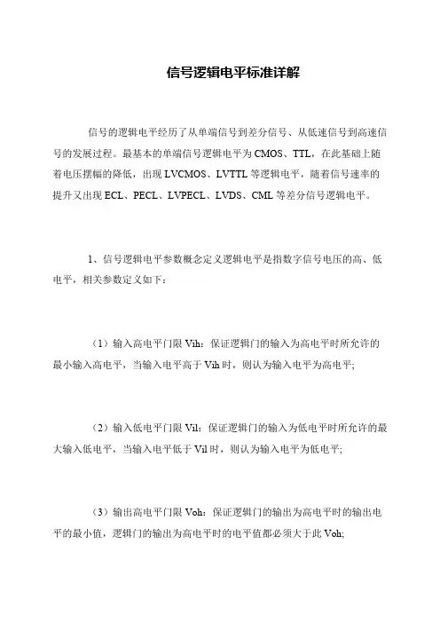 信号逻辑电平标准详解