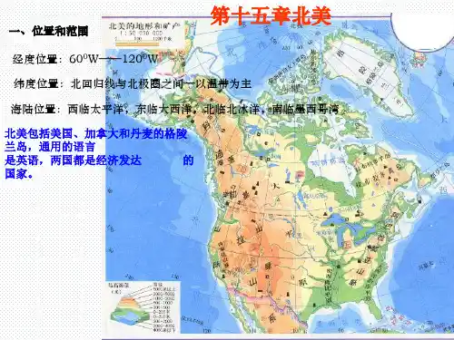 高三上学期人教版地理一轮复习区域地理课件：北美PPT课件