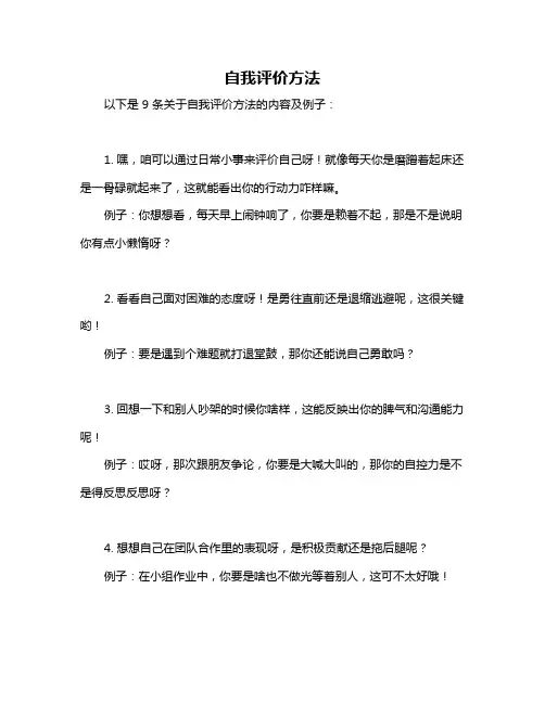 自我评价方法
