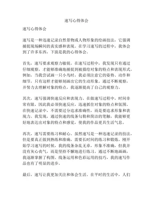 速写心得体会