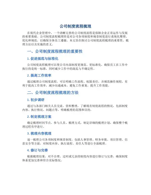 公司制度流程梳理