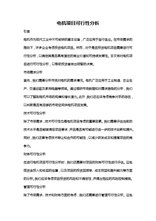 电机项目可行性分析