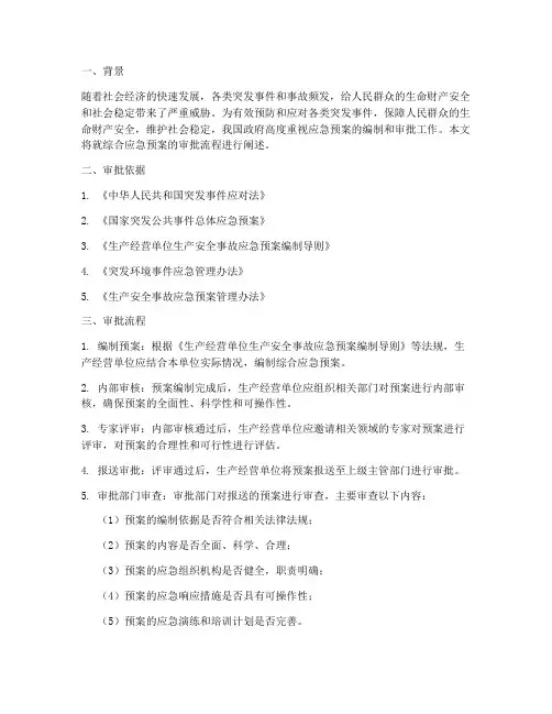 综合应急预案审批