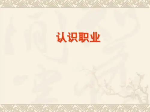 (1)认识职业生涯规划