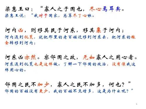 寡人之于国也翻译ppt课件