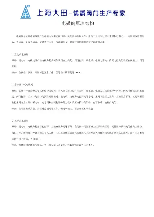 液压电磁阀原理结构