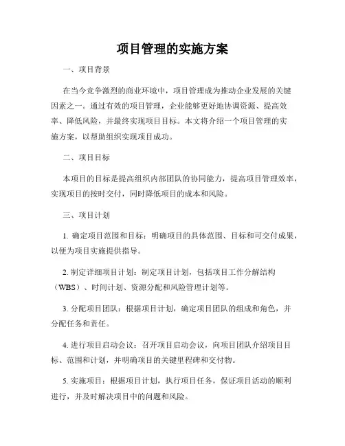 项目管理的实施方案