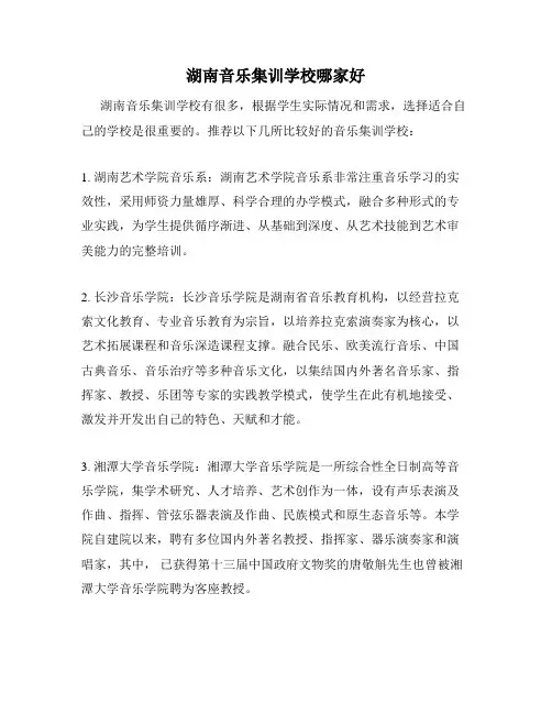 湖南音乐集训学校哪家好