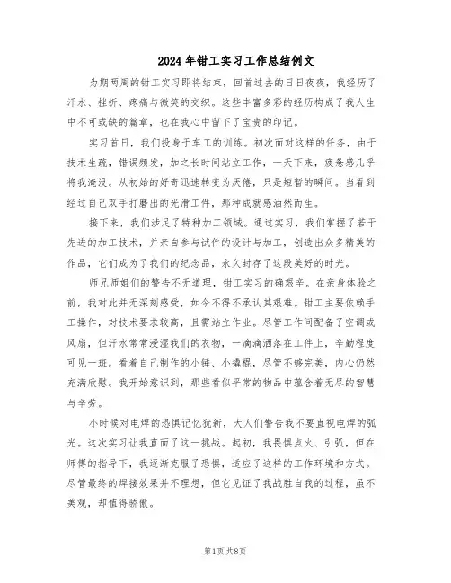 2024年钳工实习工作总结例文（5篇）