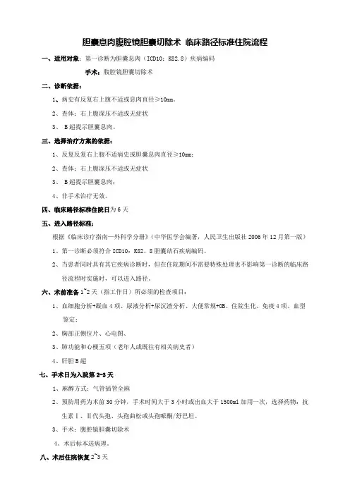 胆道外科-胆囊息肉胆囊切除路径