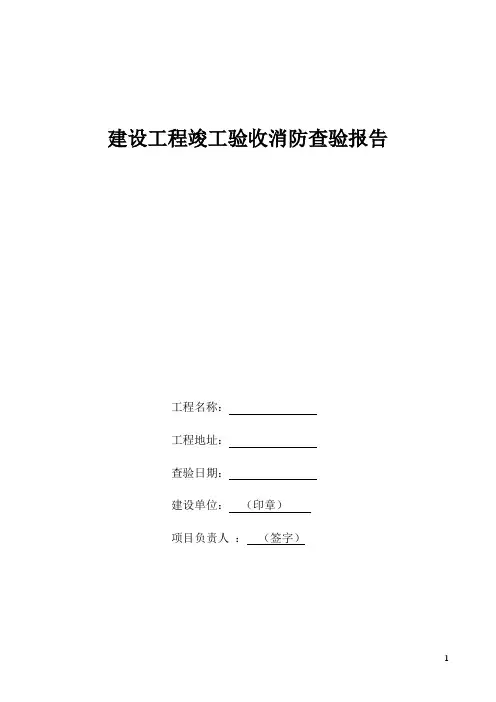 建设工程竣工验收消防查验报告