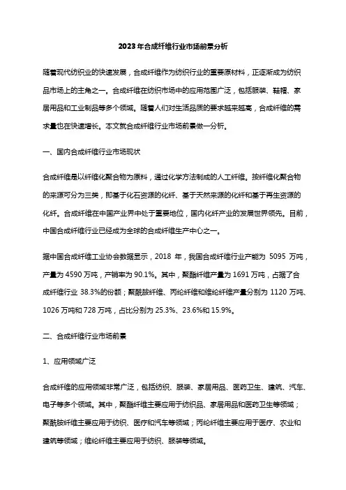 2023年合成纤维行业市场前景分析