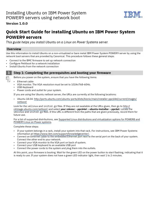在 IBM Power System POWER9 服务器上使用网络引导安装 Ubuntu 18.0