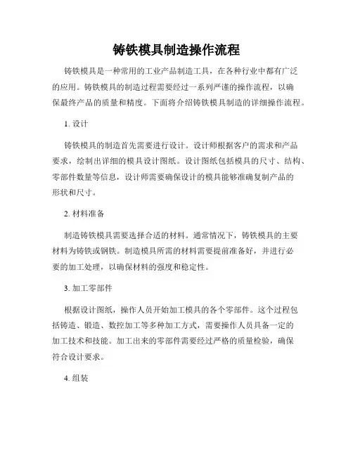 铸铁模具制造操作流程